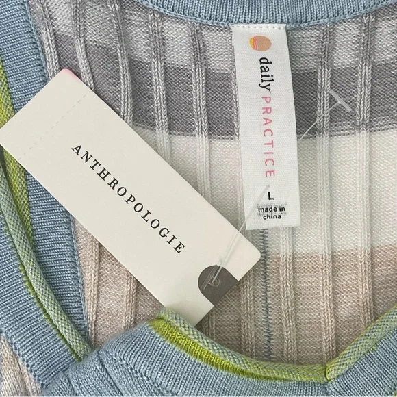 Anthropologie Daily Practice Tuvalu Sleeveless Sweater Dress Stripe Size Large - Picture 4 of 8